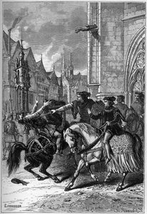 1381年、ロンドンのスミスフィールドで起きた農民の反乱によるワット・タイラーの死 - Death of Wat (or Walter) Tyler, English Revolutionary, in Smithfield, during the Peasants