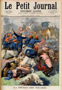 トゥアレグ族の敗北ジョセフ・ジョッフル中佐（1852-1931）指揮のフランス植民地軍-トゥアレグの敗北。1894年4月30日付「Le Petit Journal」の挿絵（彫刻）。 作： French School