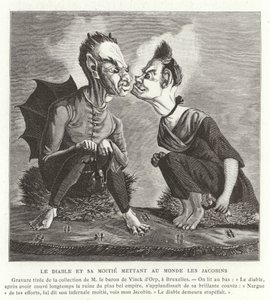 フランス革命、ジャコバンを誕生させた悪魔とその妻 作： French School