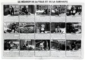 都会と田舎の医者とそれぞれの患者、19世紀後半にリヨンのJ.B.Gadolachez Cours de Brossesから出版されたものです。¿ 作： French School