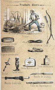 ジュール・デルブリュックによる共観的絵画「教訓的な娯楽」の中の1860年の「ロバとその製品」の彫刻。個人コレクション。 作： French School