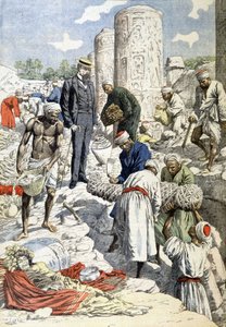アンティノエでのガイエ氏の発掘-1904年10月1日付「Le Petit Journal」に掲載（彫刻 作： French School