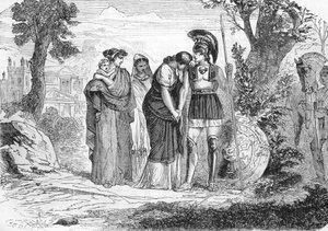 ヘクトルとアンドロマクの別れ（版画）1864年 作： French School