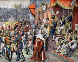1804年、"Le Petit Journal "に掲載されたレジオンドヌールの十字架の最初の配布。 作： French School