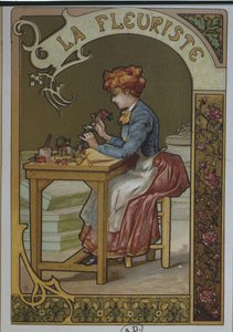 フラワーガール、1900年頃 作： French School