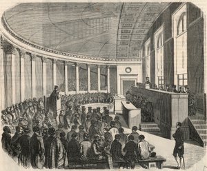 パリの法律学校で行われた競技中の大円形劇場 - Edmond Texier 1852年の「Tableau-de-Paris」に掲載されたエングレービング 作： French School