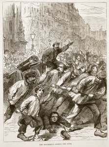 1871年3月、武装勢力が銃を押収しました。1870年から1871年のフランスとドイツ間の戦争のカッセルズ歴史のイラスト 作： French School