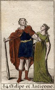 テーベの王オイディプスとその娘アンティゴネ ピエール・ブランシャール1803年の「若者の神話」より。