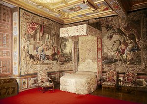 サイモンヴエ（1590-1649）後のゴブランのタペストリーが飾られた王の寝室