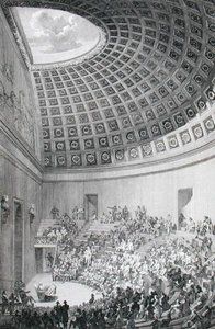 ローマのパンテオンを模した講義室（1780年発行の「パリの外科学校の説明」より）（彫刻作品 作： French School