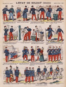 フランス歩兵の生活（カラーリトグラフ 作： French School