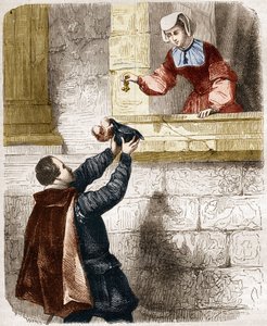 国王ヘンリー2世（1519-1559）とディアンヌ・ド・ポワチエ（1499-1566）の不思議な愛。古代から現代までの世界のあらゆる民族における売春と放蕩の歴史」に掲載されている版画で、Dr. Th.-F.Debrayによる「古代から現代までの世界のすべての民族における売春と放蕩の歴史」の版画。1879. 作： French School