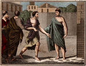 Aristides the Just（c530-c468 BC）、古代ギリシャ（アテネ）の兵士および政治家の排斥。 作： French School