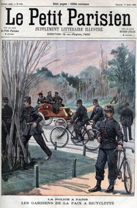 パリの警察、自転車に乗って平和を守る人たち。 作： French School