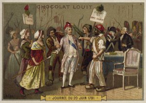 1792年6月20日、フランス革命のサンキュロットがチュイルリー宮殿に侵入 作： French School