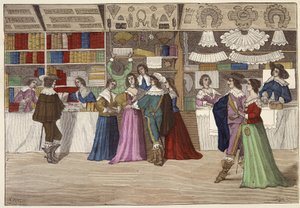 17世紀のコートハウス・ギャラリーの店舗 作： French School