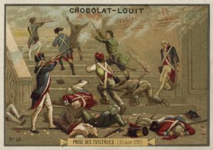 1792年8月10日、フランス革命、チュイルリー宮殿の襲撃 作： French School