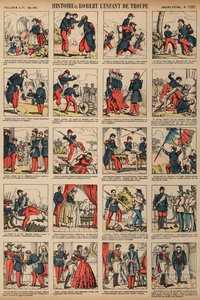 隊員の子供であるロバートの物語（彩色済み彫刻 作： French School