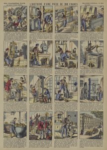 20フラン硬貨の物語（カラーリトグラフ 作： French School