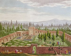 シラーズのペルシャの偉大な詩人ハフィズシラジ（c.1325-c.1388）の墓 作： French School