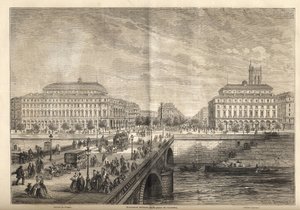 1862年、パリのシャトレ広場に建設された2つの新しい劇場 - 「Le monde illustrious」1862年版からの抜粋 作： French School