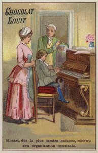 音楽の才能を示す非常に若いモーツァルト 作： French School