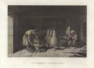 彼のスチールに傾向がある酢メーカー（色の彫刻） 作： French School