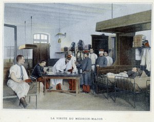 少佐医師の訪問 - "Album militaire "の中で - 歩兵隊：内部サービス 作： French School
