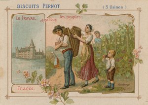 ビスケットのラベルに描かれた人物イラストの作品 作： French School