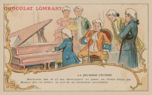 ピアノを弾く若いベートーベン 作： French School