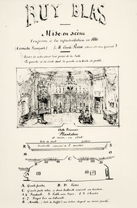 ヴィットーユーゴー（1802-85）によるルイブラス（1838）の第1幕の劇場プログラム、1880 作： French School
