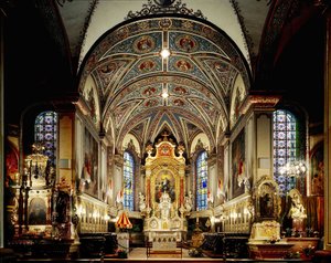 Thierenbach (68) - Cathedrale Notre-Dame de Alsace - La Nefの内部。 作： French School