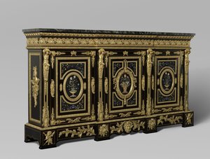 3ドア・キャビネット 1835-38年頃（金メッキされた木とブロンズの組み合わせ 作： French School