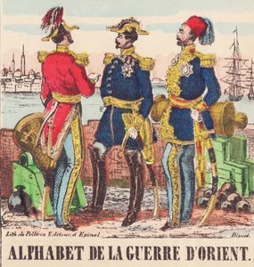 3人の将軍：イギリス陸軍参謀総長ラグラン卿、フランス陸軍参謀総長ペリシエ、トルコ陸軍参謀総長オメル・パシャ 作： French School