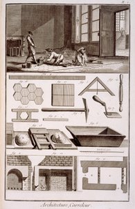 タイル敷設、ディドロス百科事典、1751-72年 作： French School