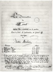 Hector Berlioz（1803-69）による「La Damnation de Faust」のタイトルページ1846 作： French School