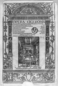 1520年に公開されたオペラシセロニスのタイトルページ 作： French School