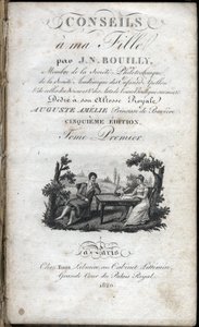 ジャン・ニコラ・ブイリー（1763-1842）の「娘への助言」のタイトルページ。1820.個人蔵。 作： French School