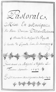 ピエールダニカンフィリドール（1681-1731）1697によるパストララーレのタイトルページ 作： French School