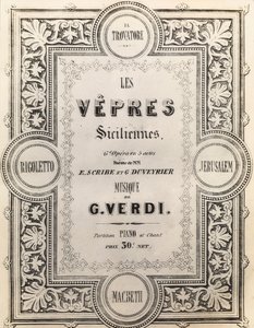 スコアのタイトルページI Vespri Siciliani 作： French School
