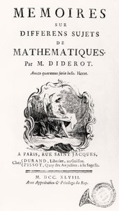 「数学のさまざまな主題に関する回顧録」のタイトルページ、1748年 作： French School