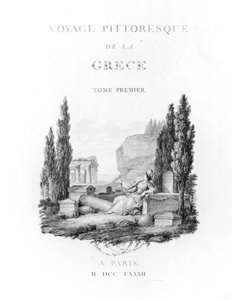Choiseul-Gouffierによるギリシャの絵のような航海のタイトルページ、1782年公開 作： French School