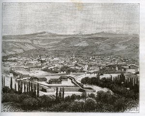 19世紀のTlemcen en agery - V.A. Malt-Brownの「La France illustree: geographie, histoire, administration statistique」に掲載された彫刻。1884 作： French School