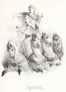 アポロへ。この神はジュピターとラトナの息子で、ペーバスと呼ばれ、4頭の馬に引かれた太陽の馬車を率いて天に召されました。