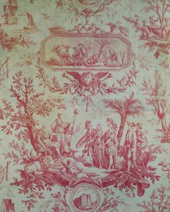 トワルドジュイ（Jean-Baptiste Huet 1772-1793によるデザイン後）、ルイ16世の寓話（1754-1793）、フランス王、1790年2月の自由の回復者（プリントコットン） 作： French School