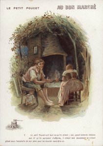トム親指、木こりと妻 作： French School