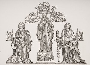 ニコラスフラメル（c.1330〜c.1418）と妻のペルネルを描いたトゥームデコレーション。 作： French School