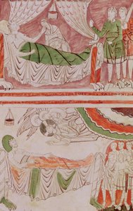 登米1、1589女f.128v聖Vaast聖書のダビデ王とソロモンの夢