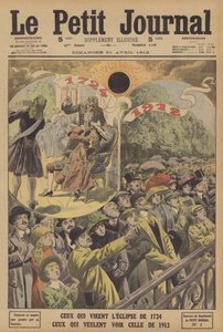 1724年と1912年の皆既日食（カラーリトグラフ 作： French School