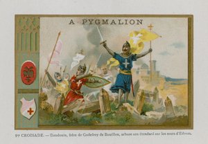 第一次十字軍のイメージが入ったトレードカード 作： French School